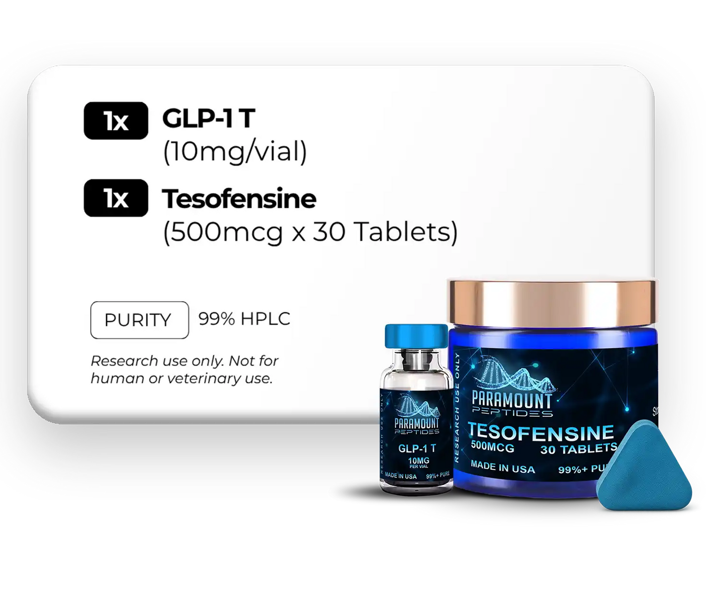 GLP-1 T (10mg), Tesofensine (500mcg x 30 Tablets)
