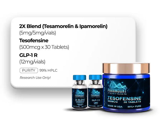 2X Blend Tesamorelin/Ipamorelin (5/5mg), Tesofensine (500mcg x 30 Tablets), GLP‑1 R (12mg)