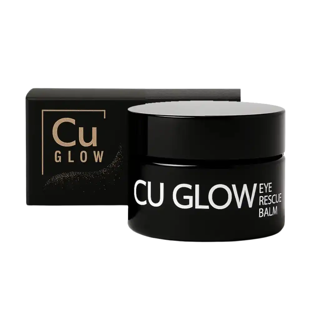 Cu GLOW Eye Rescue Balm – anti-aging under-eye cream with peptides, NAD+, and exosomes for dark circles and puffiness