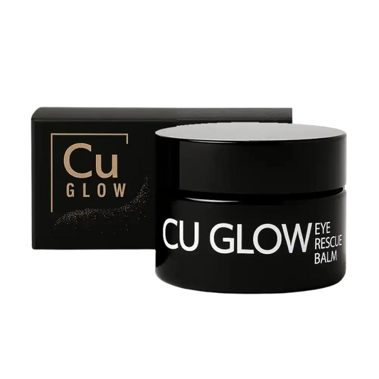 Cu GLOW Eye Rescue Balm – anti-aging under-eye cream with peptides, NAD+, and exosomes for dark circles and puffiness