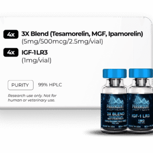 3X Blend Tesamorelin, MGF, Ipamorelin (5mg/500mcg/2.5mg), IGF‑1 LR3 (1mg) Research Bundle