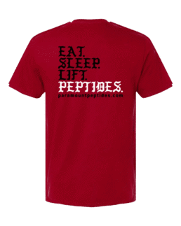 Eat. Sleep. Lift. Peptides. T-Shirt Red